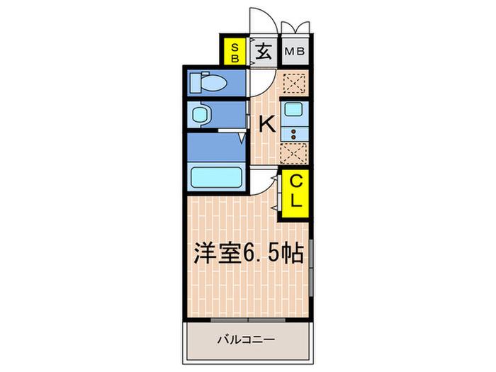 EC三宮IVザフロント(1K/9階)の間取り写真