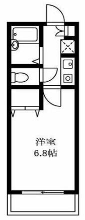 ポルト学芸大(1K/1階)の間取り写真