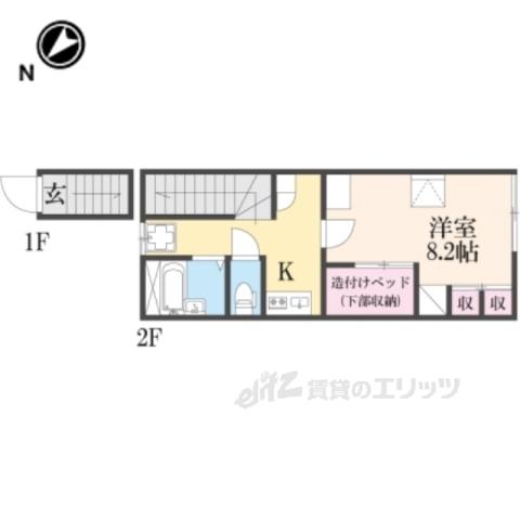 レオパレス葛原(1K/2階)の間取り写真