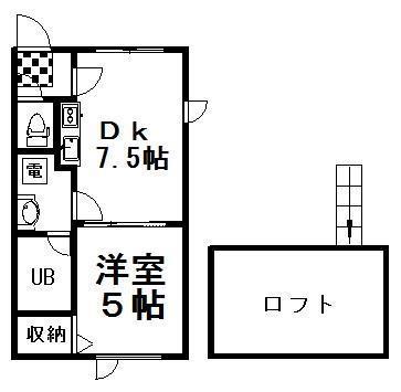 MTMハウス(1DK/2階)の間取り写真