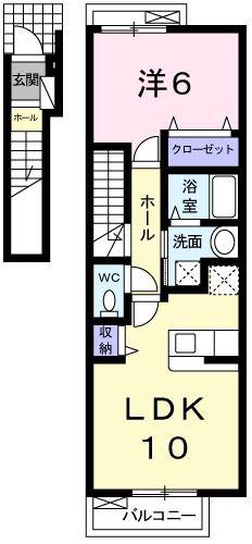 グランサンセール(1LDK/2階)の間取り写真