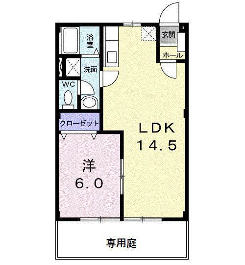 アメニティコーポA(1LDK/1階)の間取り写真