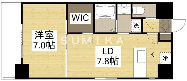 WILLDO岡山駅西口(1LDK/10階)の間取り写真