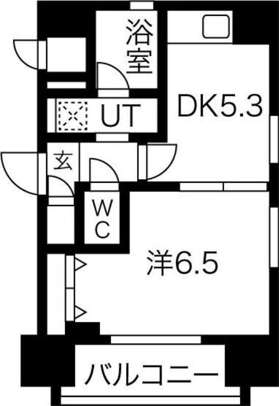 エステムコート大阪新町(1DK/4階)の間取り写真