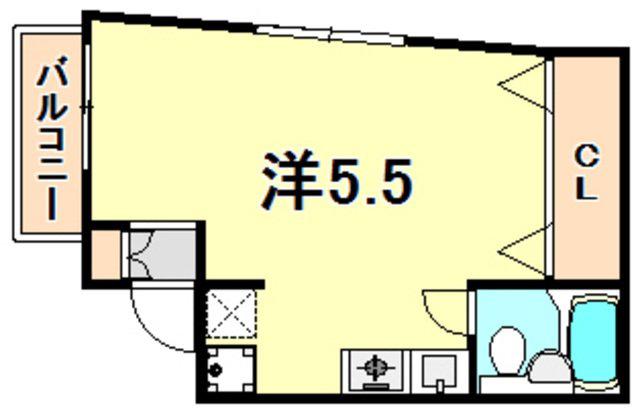 グリーン本山(ワンルーム/1階)の間取り写真
