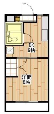 サンライズハチマン(1DK/1階)の間取り写真