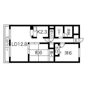 フォーサイト南鶉(2LDK/4階)の間取り写真