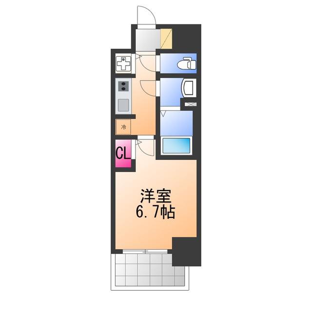 S-RESIDENCE堺湊駅前AZURE(1K/11階)の間取り写真