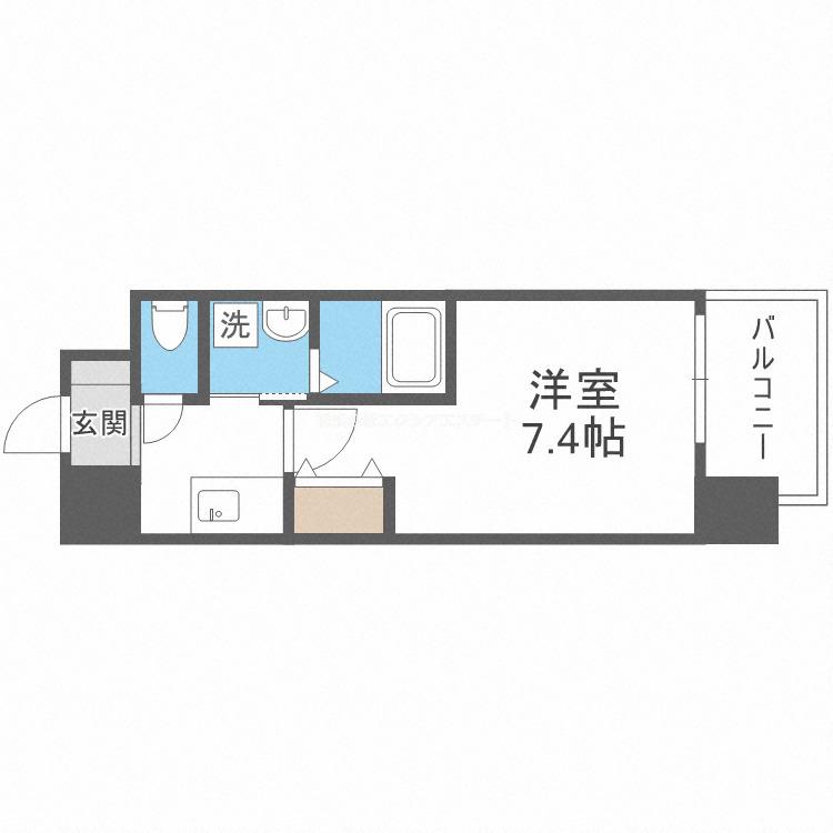 BROAD 新うめきたRESIDENCE(1K/5階)の間取り写真