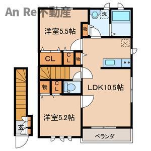 フォレスト(2LDK/2階)の間取り写真