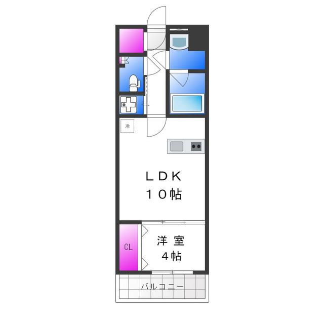 ヴェルテックス(1LDK/4階)の間取り写真