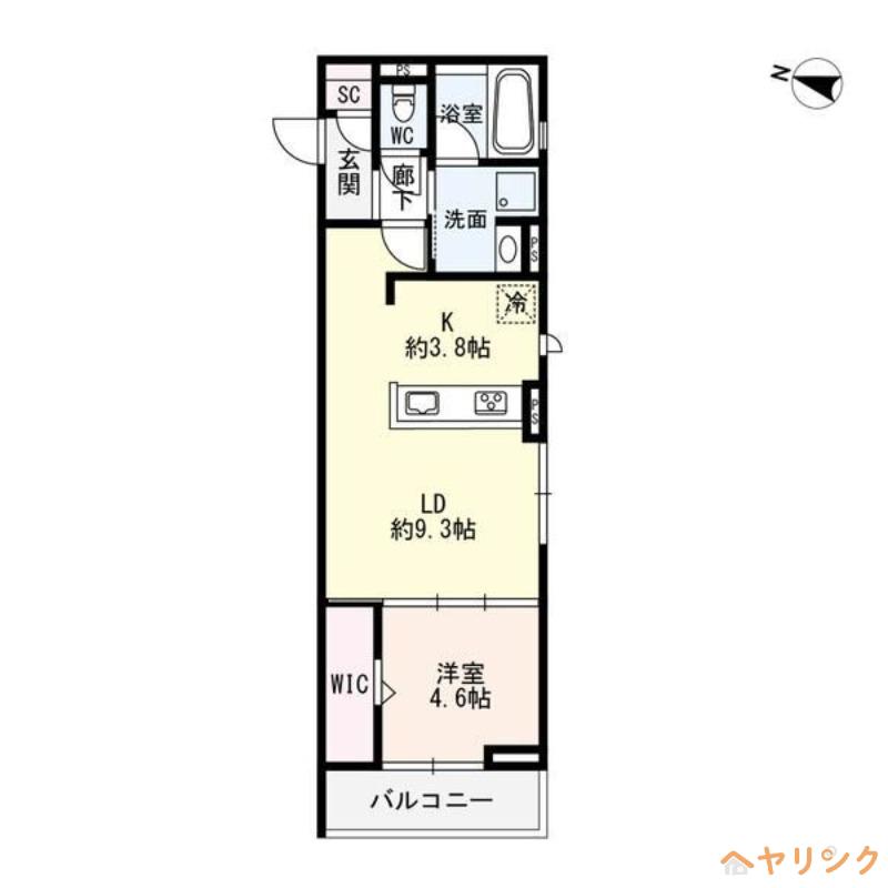 SIEBEN YOTSUYA(1LDK/3階)の間取り写真