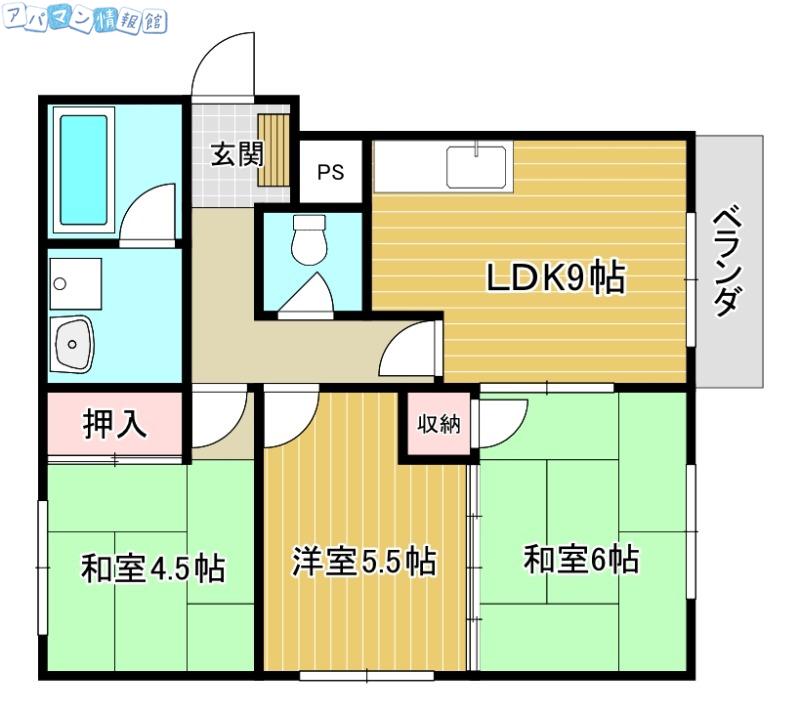 コンドミニアム信濃町(3LDK/2階)の間取り写真