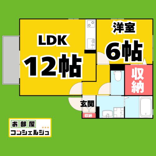 ZONE亀城 A棟(1LDK/1階)の間取り写真