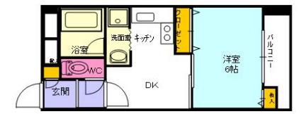 クレスタ舞子(1DK/2階)の間取り写真