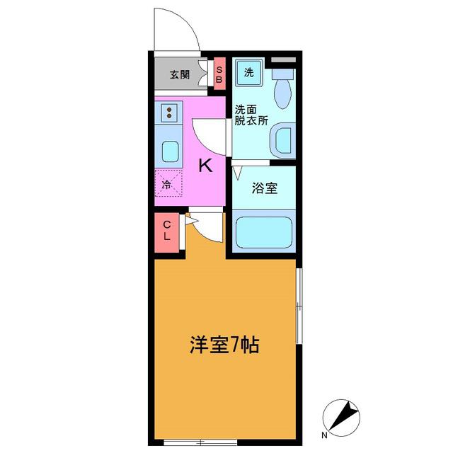 ベリエ松戸(1K/2階)の間取り写真