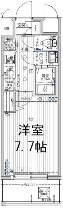 MJC大阪ラフィーネ(1K/2階)の間取り写真