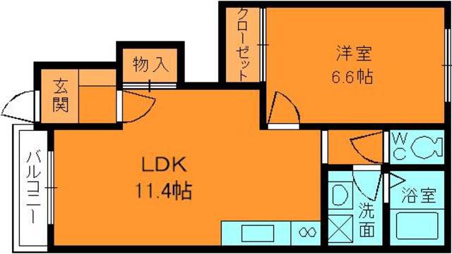 さくらCOURT(1LDK/1階)の間取り写真