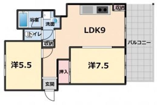 桜台ハイツ(2LDK/4階)の間取り写真
