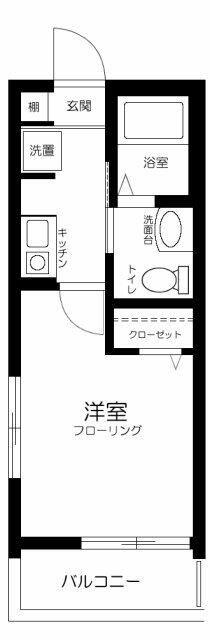 MELDIA五反野(1K/3階)の間取り写真
