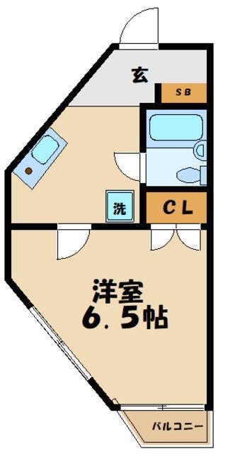 サンシティ中野島第2(1K/3階)の間取り写真