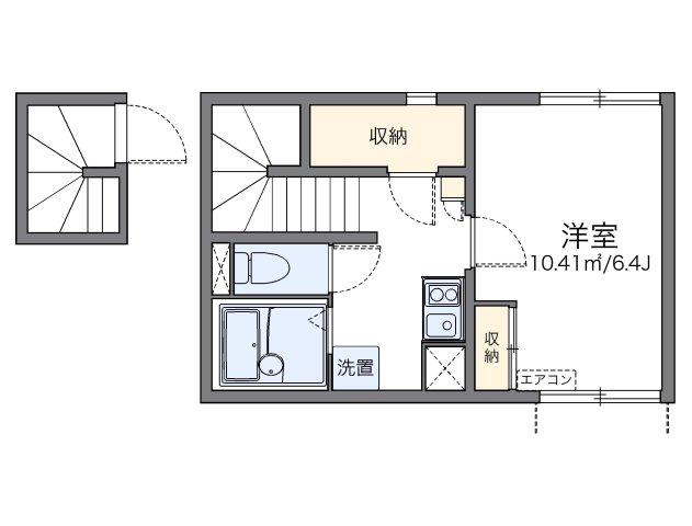 レオネクスト本牧満坂II(1K/2階)の間取り写真