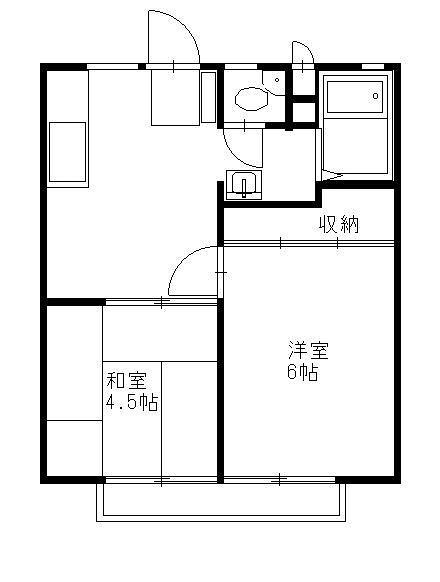 菊地ハイツB(2DK/2階)の間取り写真