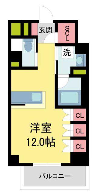 XING CUBE ONE(1K/3階)の間取り写真