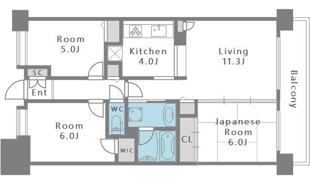 コスモ昭和町(3LDK/5階)の間取り写真