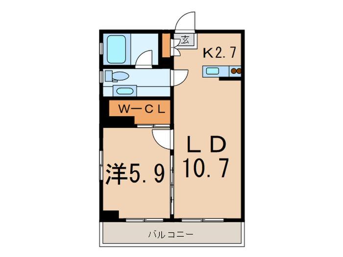 レジディア芝浦KAIGAN(1LDK/3階)の間取り写真