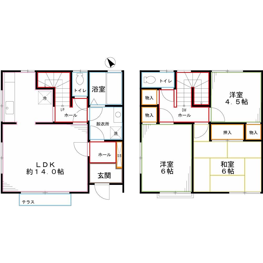 貫井陽光テラス(3LDK/1階)の間取り写真