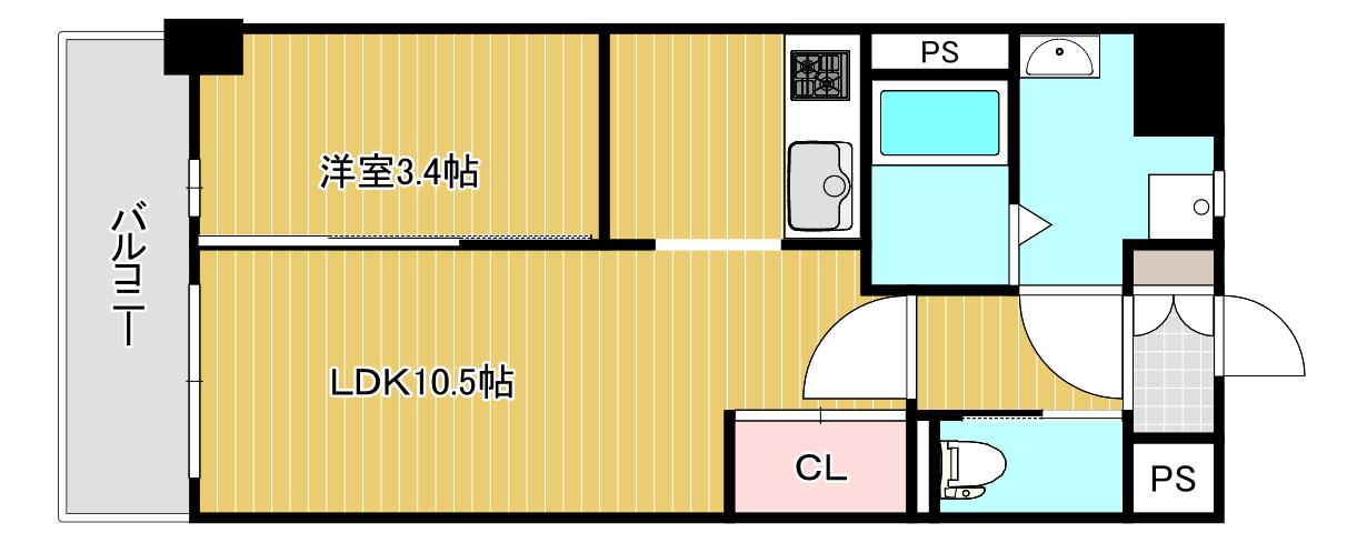 若富士マンション(1LDK/5階)の間取り写真