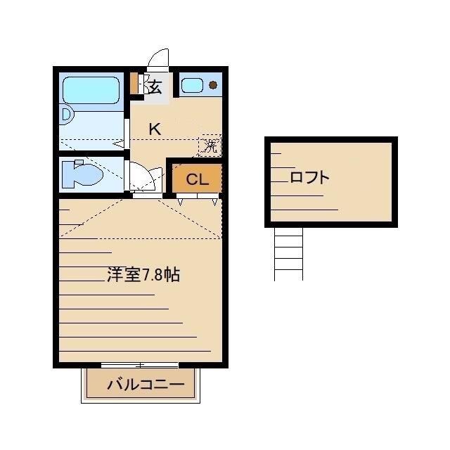 ライトアップ中野坂上(1K/2階)の間取り写真