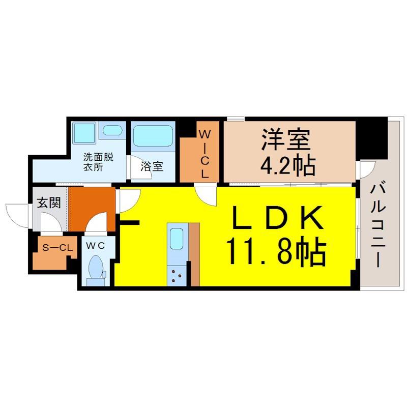 URBANーHEAL HISAYA ODORI PARK(1LDK/7階)の間取り写真