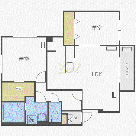 PAL BONHEUR(2LDK/2階)の間取り写真