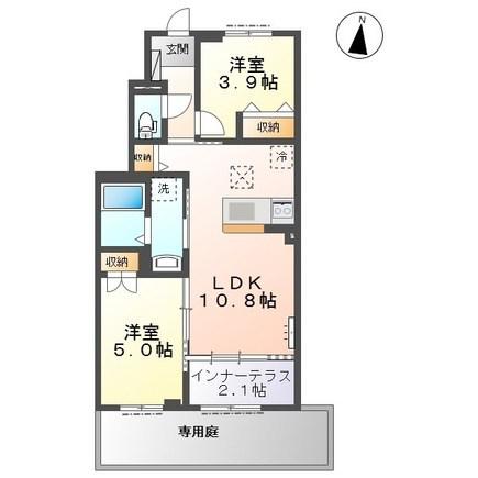 アメージングII(2LDK/1階)の間取り写真
