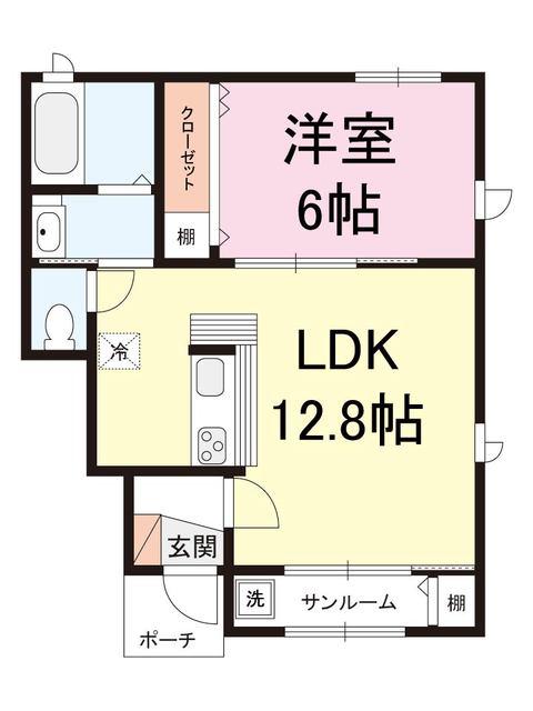 KACC213緑町(1LDK/1階)の間取り写真