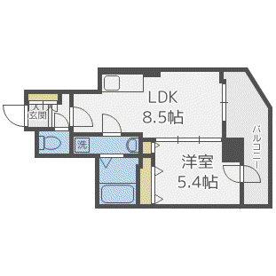 LEGEND COURT琴似(1LDK/11階)の間取り写真