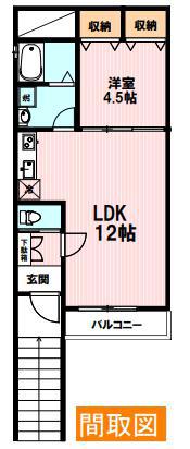 エトワール世田谷区船橋4丁目(1LDK/2階)の間取り写真