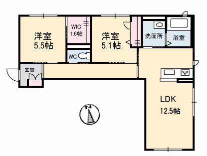 ローレルR(2LDK/2階)の間取り写真
