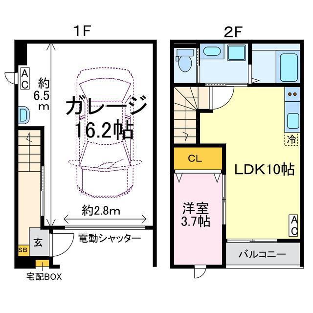 WALTER TOBAI(1LDK/1階)の間取り写真