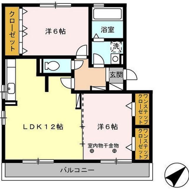 アクチュアリーM(2LDK/2階)の間取り写真