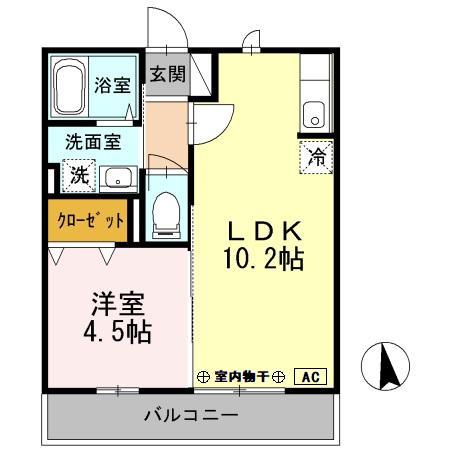 アピテ・K・千束(1LDK/3階)の間取り写真