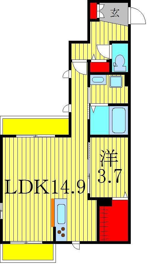 マ・メゾンおおたかの森(1LDK/2階)の間取り写真