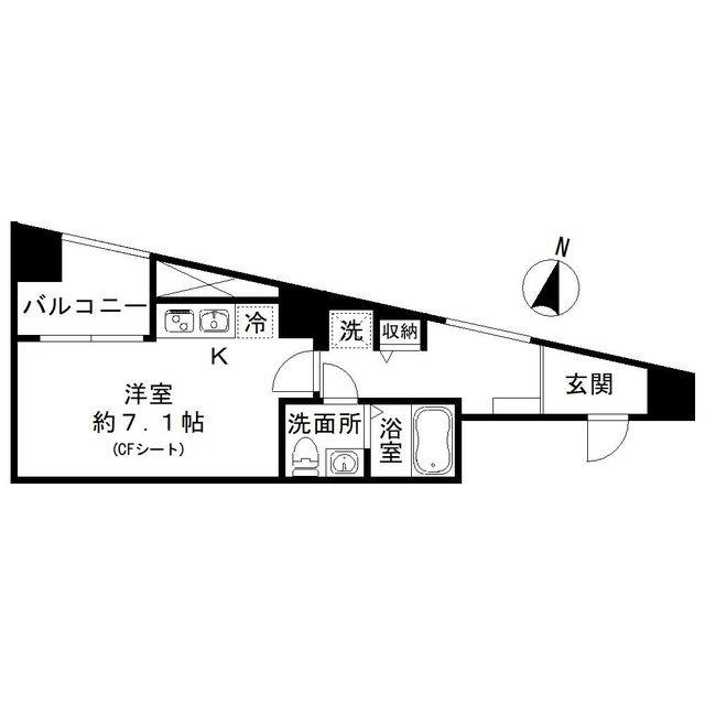 フロレゾン代々木(ワンルーム/4階)の間取り写真