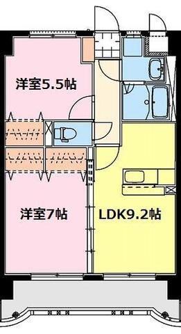 PRENDRE青葉(2LDK/7階)の間取り写真