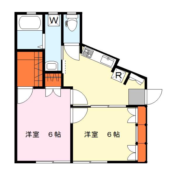 双葉ハウス(1LDK/1階)の間取り写真