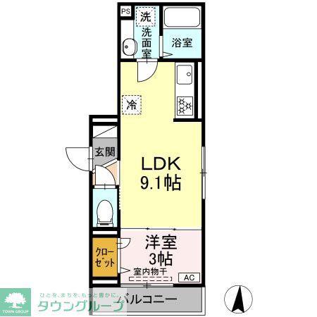 D PAINA新羽町(1LDK/3階)の間取り写真