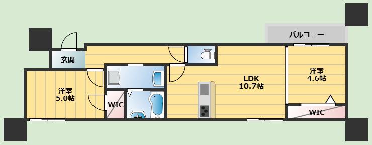 D-RESIDENCE岡町(2LDK/2階)の間取り写真
