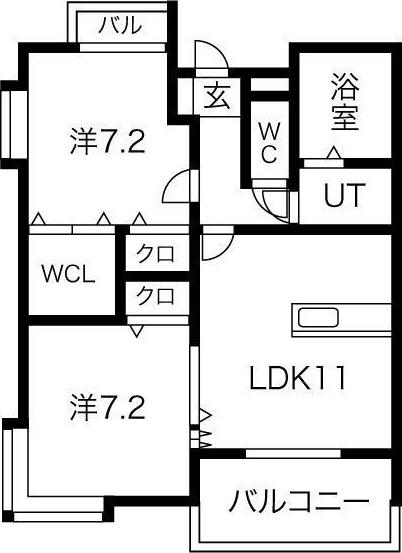 ライムライトAII(2LDK/3階)の間取り写真